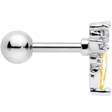 Load image into Gallery viewer, 16G 1/4 Clear Yellow CZ Gem Bee Cartilage Tragus Earring