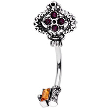 将图片加载到图库查看器,Red Brown Gem The Kings Key Top Mount Belly Ring