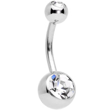 Load image into Gallery viewer, Clear CZ Gem Gold Tone Moon Belly Ring Set of 4