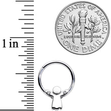 Load image into Gallery viewer, 16G 3/8 Clear Gem Tiny Angel Hinged Segment Ring