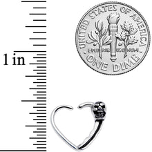 Load image into Gallery viewer, 16G 3/8 Love Heart Scary Skull Left Ear Closure Ring
