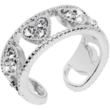 Load image into Gallery viewer, Clear Gem Ring of Hearts Non Pierced Ear Cuff