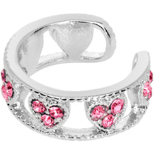 Load image into Gallery viewer, Pink Gem Ring of Hearts Non Pierced Ear Cuff