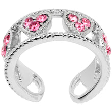 Load image into Gallery viewer, Pink Gem Ring of Hearts Non Pierced Ear Cuff