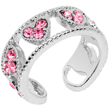 Load image into Gallery viewer, Pink Gem Ring of Hearts Non Pierced Ear Cuff