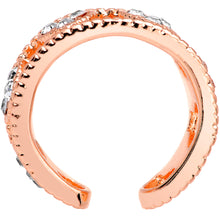 Load image into Gallery viewer, Clear Gem Rose Gold Tone Ring of Hearts Non Pierced Ear Cuff