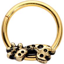 Load image into Gallery viewer, 16G 3/8 Gold Tone Happy Giraffe Hinged Segment Ring