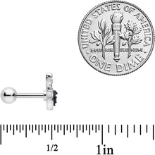 Load image into Gallery viewer, 16G 1/4 Blue Faux Druzy Clear Gem Crest Cartilage Tragus Earring