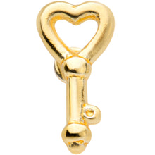 Load image into Gallery viewer, 20G 5/16 Gold Tone Key to Your Heart L Shaped Nose Ring