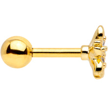Load image into Gallery viewer, 16G 1/4 Clear Gem Center Gold Tone Flower Cartilage Tragus