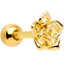 Load image into Gallery viewer, 16G 1/4 Gold Tone Openwork Rose Flower Cartilage Tragus Earring