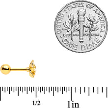 Load image into Gallery viewer, 16G 1/4 Gold Tone Openwork Rose Flower Cartilage Tragus Earring