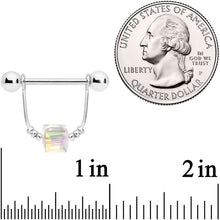 将图片加载到图库查看器,14G 5/8 Clear Gem Cube Dangle Nipple Ring Set
