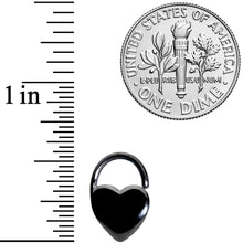将图片加载到图库查看器,16G 5/16 Black PVD Heart Padlock Closure Ring
