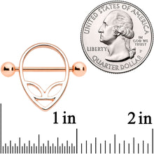 Load image into Gallery viewer, 14G 9/16 Rose Gold Tone UFO Alien Nipple Shield Set