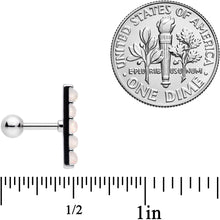 Load image into Gallery viewer, 16G 1/4 White Faux Opal Quintuplet Cartilage Tragus Earring