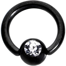 将图片加载到图库查看器,16G 1/4 Clear Gem Black BCR Captive Ring