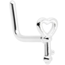 Load image into Gallery viewer, 20G 5/16 Key to Your Heart L Shaped Nose Ring