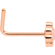 Load image into Gallery viewer, 22G 1/4 Rose Gold Tone Spring Flower L Shaped Nose Ring