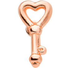 Load image into Gallery viewer, 18G 5/16 Rose Gold Tone Key to Your Heart L Shaped Nose Ring
