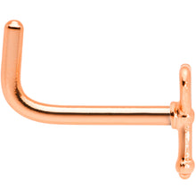 Load image into Gallery viewer, 18G 5/16 Rose Gold Tone Key to Your Heart L Shaped Nose Ring