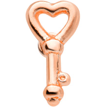 Load image into Gallery viewer, 20G 5/16 Rose Gold Tone Key to Your Heart L Shaped Nose Ring