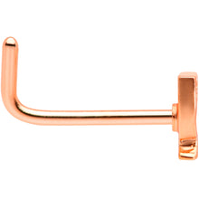 Load image into Gallery viewer, 20G 1/4 Rose Gold Tone New Years Champagne L Shaped Nose Ring