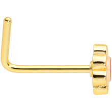 Load image into Gallery viewer, 22G 1/4 Gold Tone Spring Flower L Shaped Nose Ring