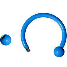 Load image into Gallery viewer, 16G 3/8 Blue Glow in the Dark Horseshoe Curved Barbell Set