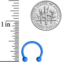 Load image into Gallery viewer, 16G 3/8 Blue Glow in the Dark Horseshoe Curved Barbell Set
