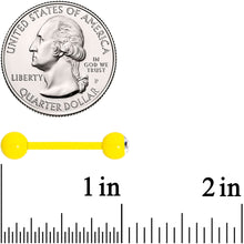 Load image into Gallery viewer, Clear Gem Yellow Glow in the Dark Barbell Tongue Ring