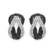 Load image into Gallery viewer, 1.05 Carat Genuine Black Diamond & White Diamond .925 Sterling Silver Earrings
