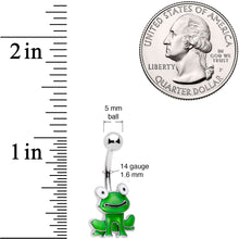 将图片加载到图库查看器,Green Happy Frog Belly Ring