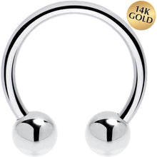 Load image into Gallery viewer, 16G 1/2 Solid 14K White Gold Horseshoe Circular Barbell