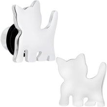 Load image into Gallery viewer, Steel Cat Lover Kitty Cat Single Flare Plug Set 14G to 0G