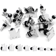 Load image into Gallery viewer, Steel Cat Lover Kitty Cat Single Flare Plug Set 14G to 0G