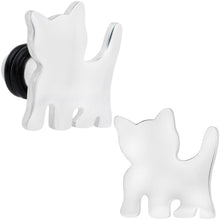Load image into Gallery viewer, Steel Cat Lover Kitty Cat Single Flare Plug Set 14G to 0G