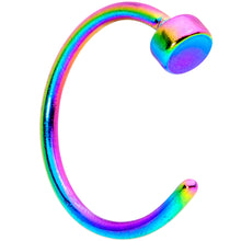 Load image into Gallery viewer, 22G 1/4 Rainbow Disc Nose Hoop