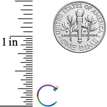 Load image into Gallery viewer, 22G 1/4 Rainbow Disc Nose Hoop