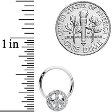 将图片加载到图库查看器,16G 3/8 Clear Gem Retro Peace Sign Hinged Segment Ring
