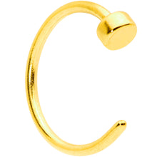 Load image into Gallery viewer, 22G 1/4 Gold Tone Disc Nose Hoop