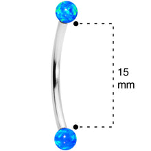 Load image into Gallery viewer, 16G 9/16 3mm Blue Synthetic Opal Curved Barbell