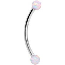 Load image into Gallery viewer, 16G 9/16 3mm White Synthetic Opal Curved Barbell