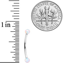 Load image into Gallery viewer, 16G 9/16 3mm White Synthetic Opal Curved Barbell