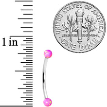 Load image into Gallery viewer, 16G 9/16 3mm Pink Synthetic Opal Curved Barbell