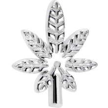 Load image into Gallery viewer, 16G 1/4 Textured Marijuana Pot Leaf Cartilage Tragus Earring