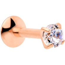 Load image into Gallery viewer, 16G 1/4 3mm CZ Rosy G23 Titanium Internally Threaded Labret