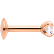 Load image into Gallery viewer, 16G 1/4 3mm CZ Rosy G23 Titanium Internally Threaded Labret