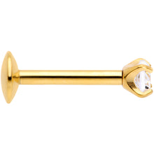 Load image into Gallery viewer, 16G 5/16 3mm CZ Gold Tone G23 Titanium Internal Thread Labret