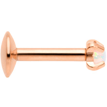 Load image into Gallery viewer, 16G 1/4 2mm Syn Opal Rose Gold G23 Titanium Internal Thread Labret